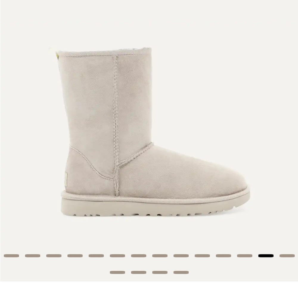 UGG Classic Short II Graphic Logo gray sz 6